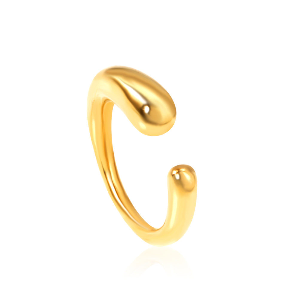 Ason Jewelry 2023 New Water Drops Shape Adjustable Stacker Open Rings Gold Vermeil asonjewelry